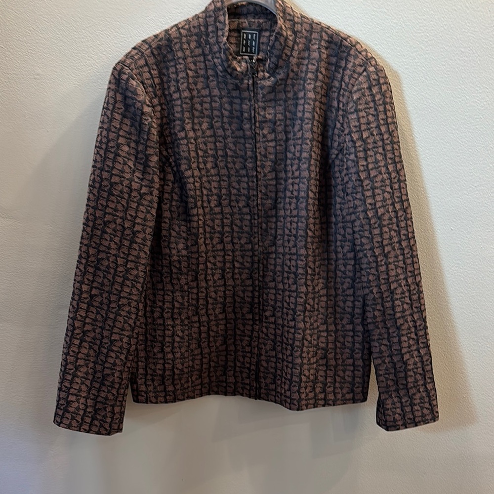 Women's Black and Brown Patterned Jacket